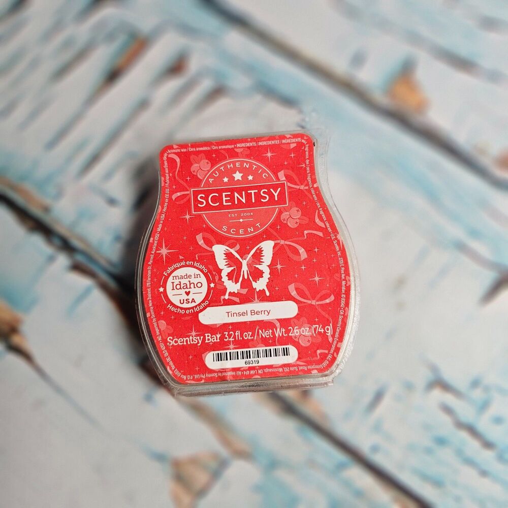 Scentsy Tinsel Berry Wax Bar Retired Discontinued Holiday Scent